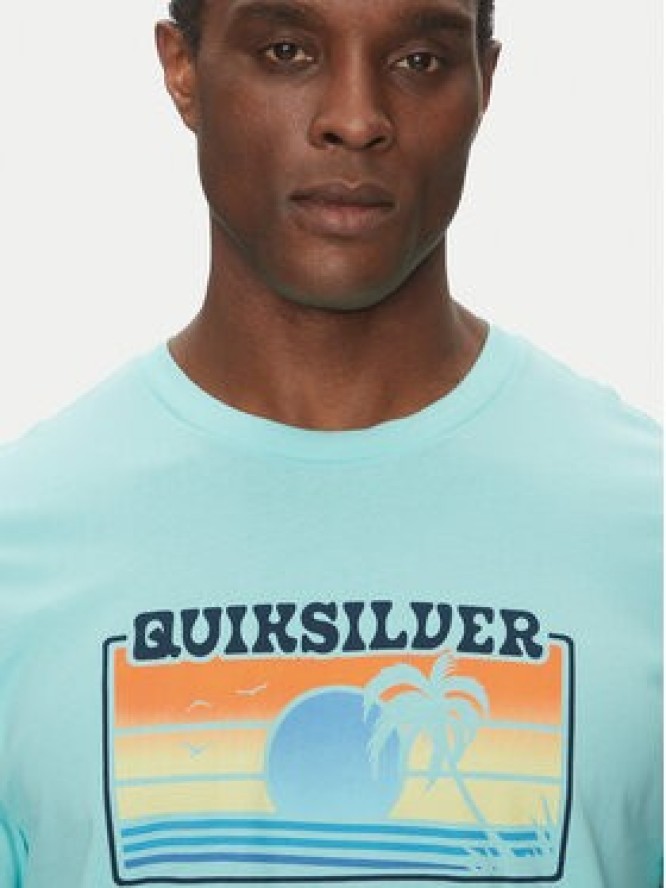 Quiksilver T-Shirt EQYZT08065 Turkusowy Regular Fit