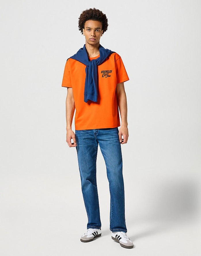 WRANGLER CASEY GRAPHIC TEE MĘSKA KOSZULKA T-SHIRT RED ORANGE 112357364 W7U4012210