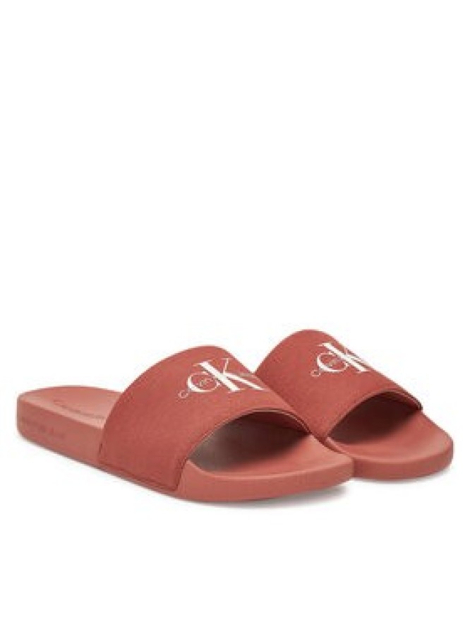 Calvin Klein Jeans Klapki Slide Monogram Cv YM0YM01271 Koralowy