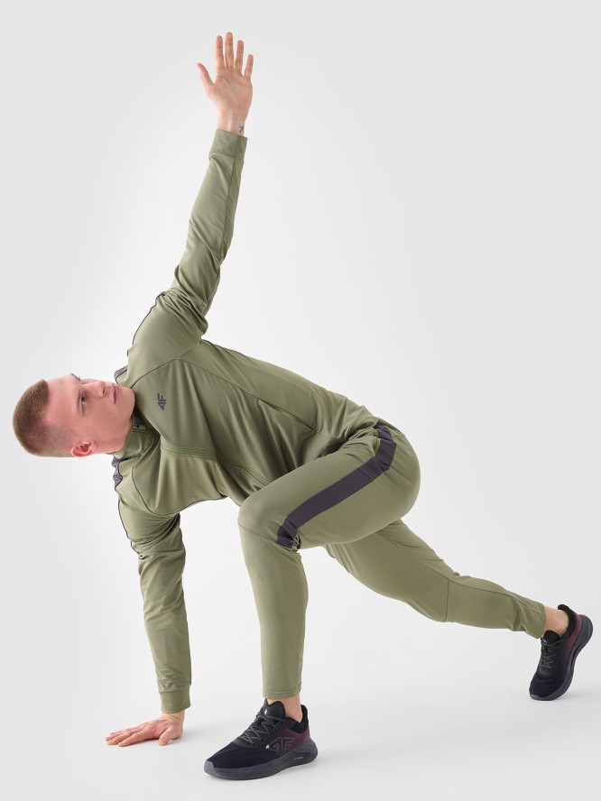 4F Spodnie treningowe szybkoschnące męskie - oliwkowe XXL