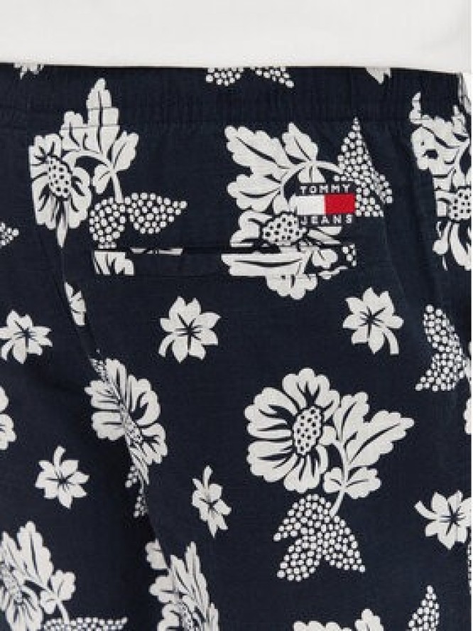 Tommy Jeans Szorty materiałowe Slub Aop Beach DM0DM21947 Granatowy Regular Fit