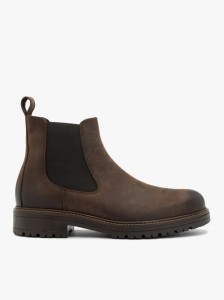 Ciemnobrązowe sztyblety ze skóry licowej