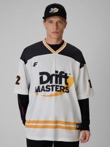 4F T-shirt loose z nadrukiem uniseks 4F x Drift Masters - biały S/M
