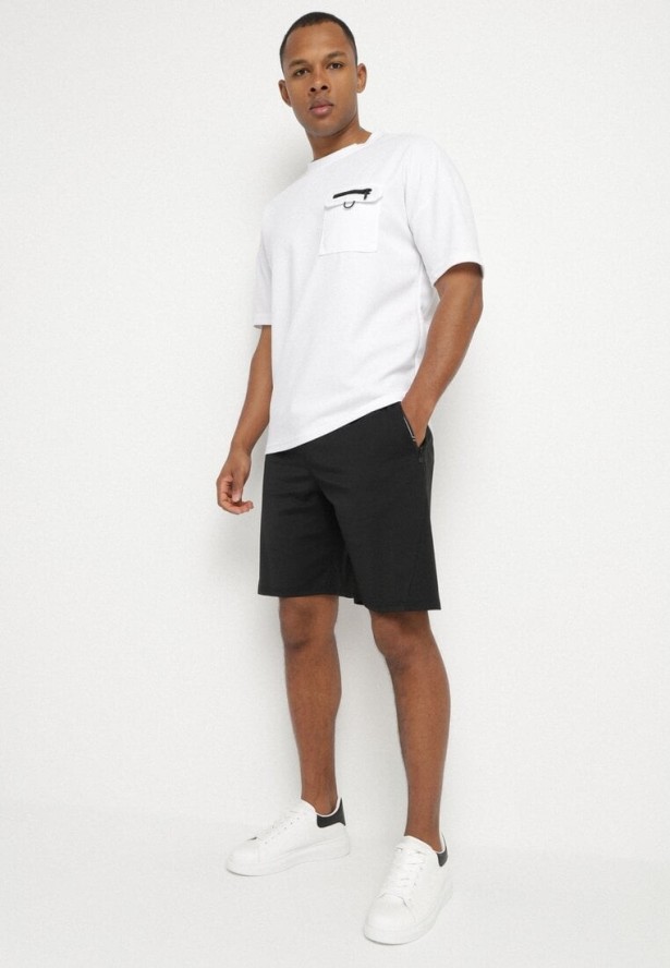 Czarne Klasyczne Szorty z Wysokim Stanem Warrlea