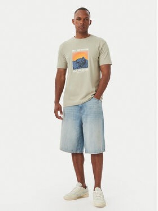 Quiksilver T-Shirt Feel The Outside EQYZT08004 Beżowy Regular Fit