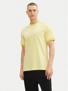 adidas T-Shirt adicolor Classics 3-Stripes JN7021 Żółty Slim Fit