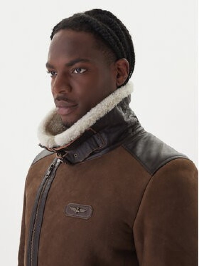 Aeronautica Militare Kurtka skórzana 252PN0164U100893 Brązowy Regular Fit