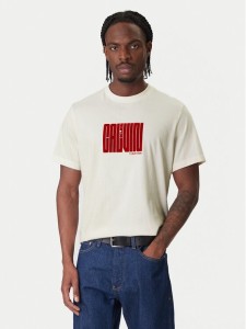 Calvin Klein T-Shirt Maze Graphic LV04RE832G Biały Regular Fit