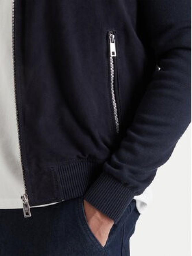 Milestone Kurtka skórzana 61163860755 Granatowy Slim Fit