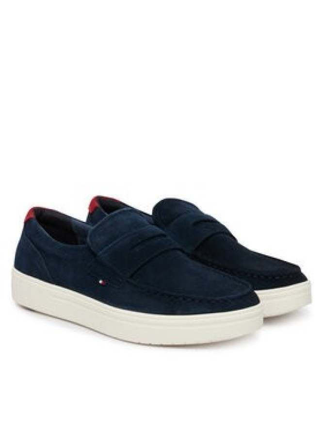 Tommy Hilfiger Półbuty Modern Light Hybrid Suede Loafer FM0FM05786 Granatowy