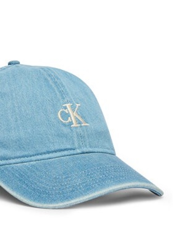 Calvin Klein Czapka z daszkiem Monogram Embroidery Denim Cap LV04G5003G Niebieski