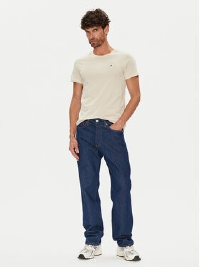 Tommy Jeans T-Shirt DM0DM04411 Beżowy Slim Fit