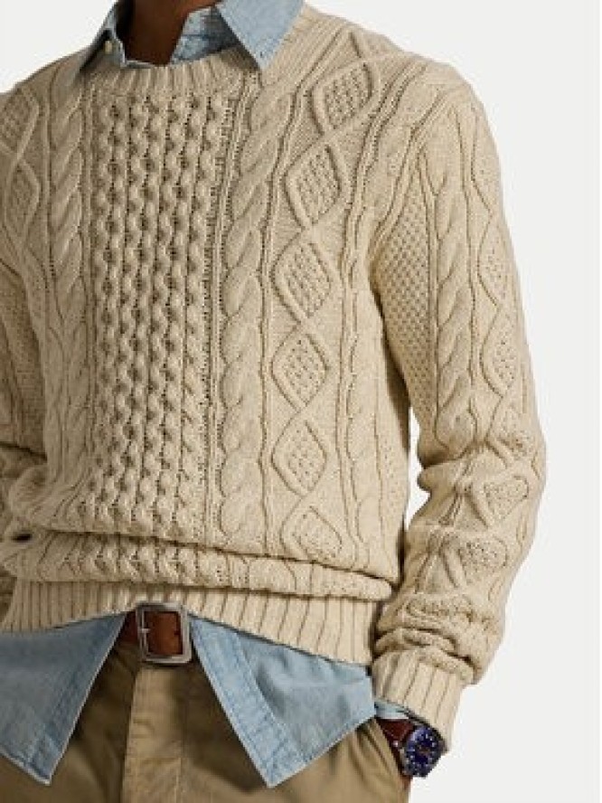 Polo Ralph Lauren Sweter 710917054003 Beżowy Regular Fit