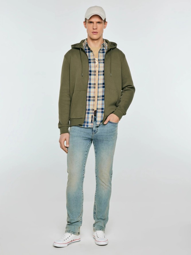 Bluza męska rozpinana z kapturem khaki Wladorh 303