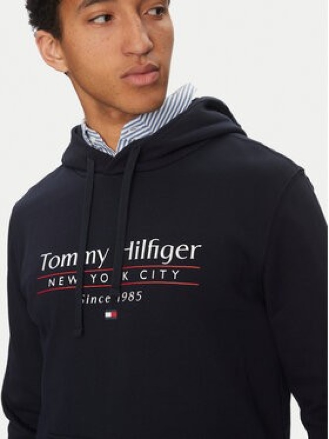 Tommy Hilfiger Bluza Center Stack MW0MW38672 Granatowy Regular Fit