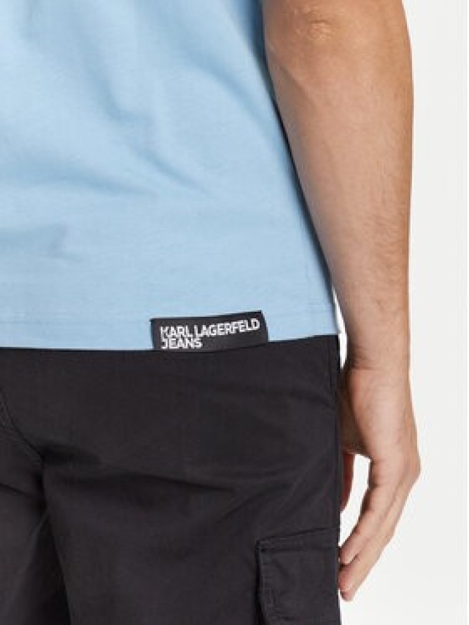 Karl Lagerfeld Jeans T-Shirt A1M17003 Niebieski Slim Fit