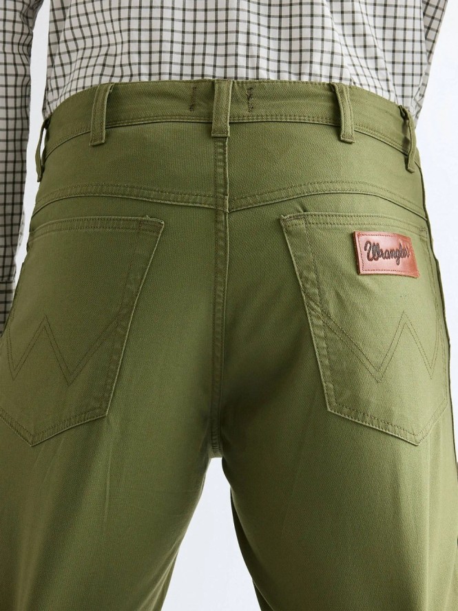 MESKIE SPODNIE WRANGLER TEXAS CAPULET OLIVE 112377794
