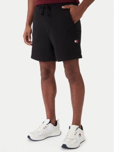 Tommy Jeans Szorty sportowe Badge DM0DM18479 Czarny Regular Fit