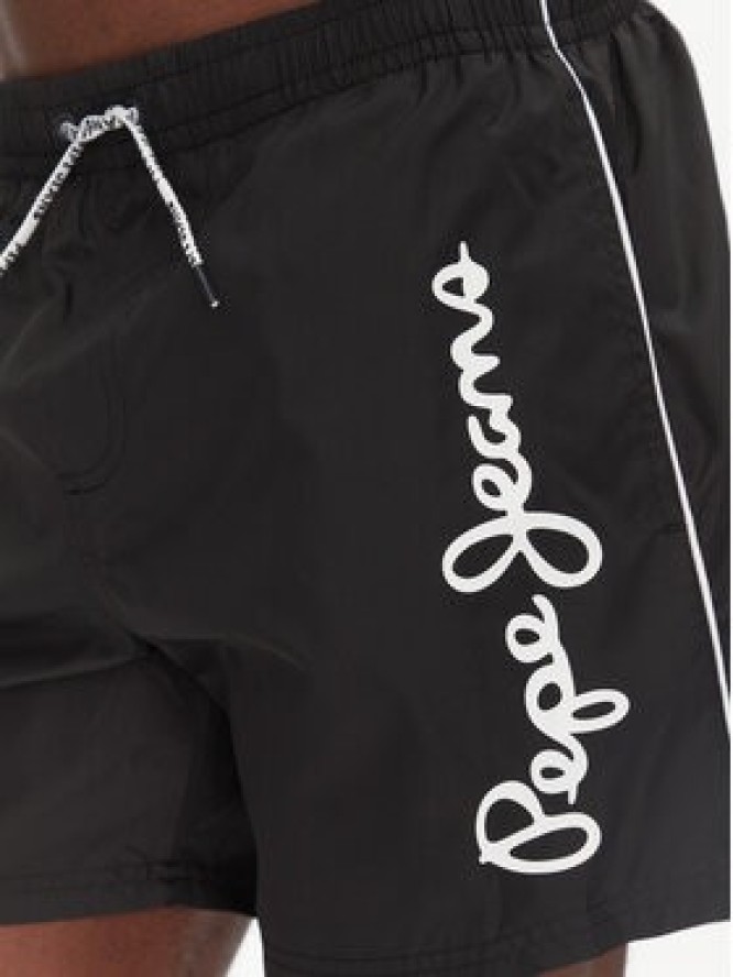 Pepe Jeans Szorty kąpielowe Logo PMB10419 Czarny Regular Fit