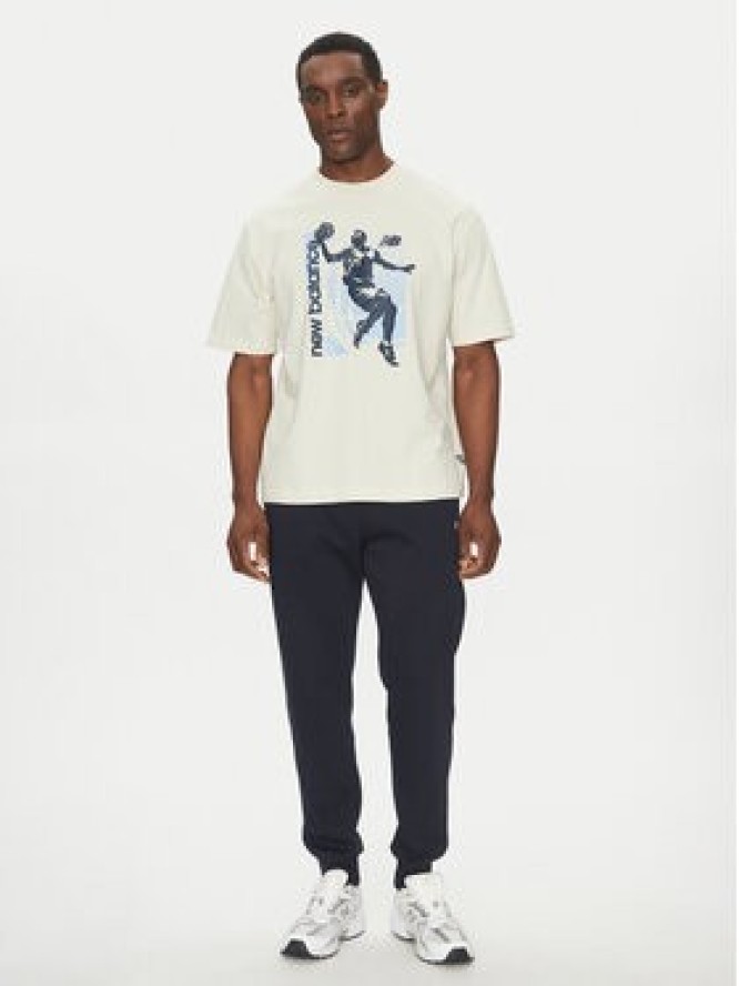 New Balance T-Shirt MT51605 Beżowy Oversize