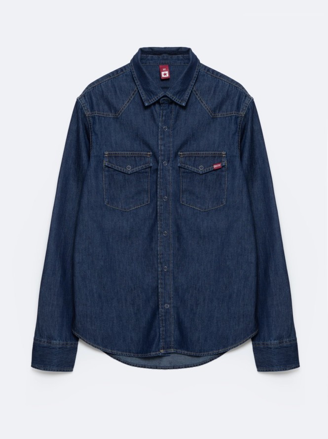 Koszula męska jeansowa granatowa Chuck 761