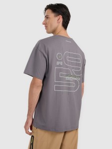 4F T-shirt oversize z nadrukiem męski - szary XL