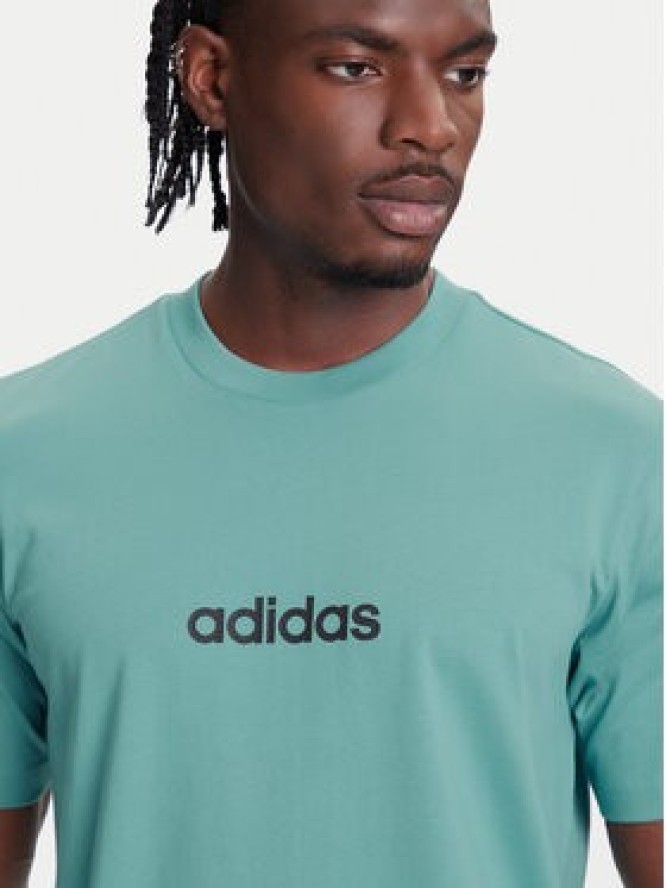 adidas T-Shirt Essentials Linear JX5707 Turkusowy Regular Fit