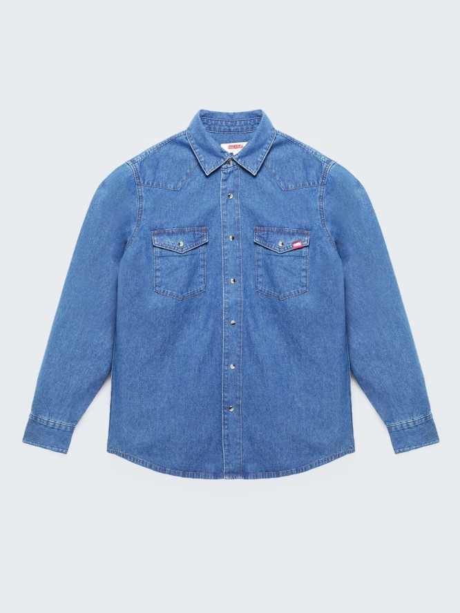 Koszula męska jeansowa niebieska Western 121