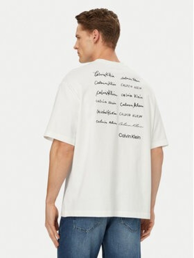 Calvin Klein Jeans T-Shirt LV04RE828G Biały Regular Fit