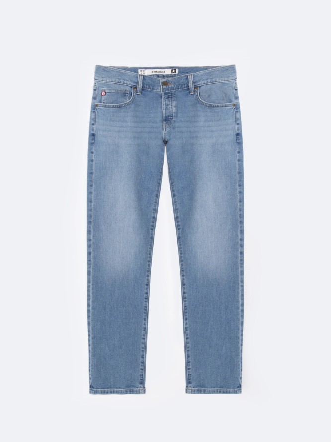 Jeansy męskie z prostą nogawką niebieskie Ronald 207