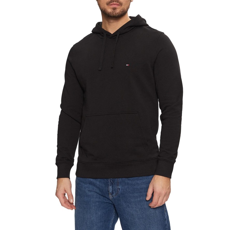 Bluza męska kangurka Tommy Hilfiger FLAG LOGO HOODY BLACK