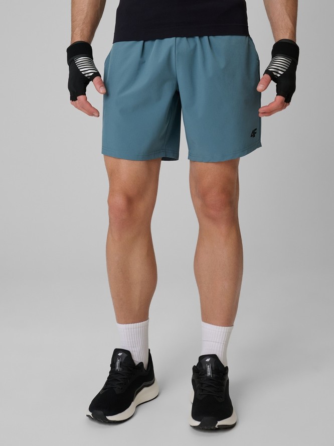 4F Spodenki treningowe szybkoschnące męskie - turkusowe S