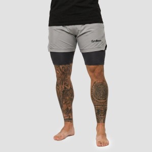 Szorty męskie fitness 2w1 z kieszeniami Iron