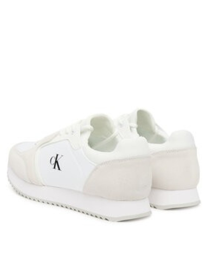 Calvin Klein Jeans Sneakersy Runner Laceup Sock Mg Nylon Mix YW0YW01644 Biały