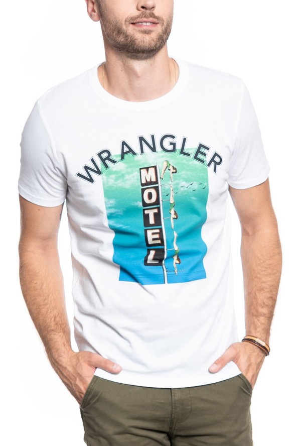 MĘSKI T-SHIRT WRANGLER SS GOOD TIMES TEE WHITE W7F8FK989 112131814
