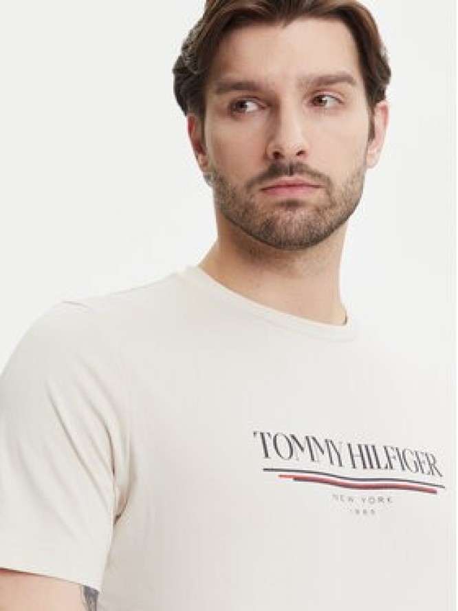 Tommy Hilfiger T-Shirt Brand Love MW0MW40324 Beżowy Regular Fit