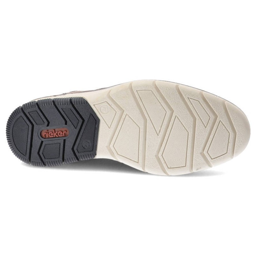 Brązowe Półbuty Rieker Stylowe Buty Męskie