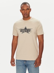 Guess T-Shirt Z5YI02 I3Z14 Beżowy Regular Fit
