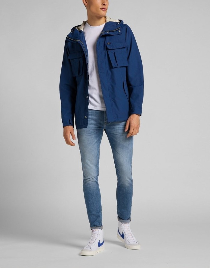 LEE FISHERMAN ANORAK MĘSKA KURTKA ZIMOWA WASHED BLUE L86UKCLR 112122788