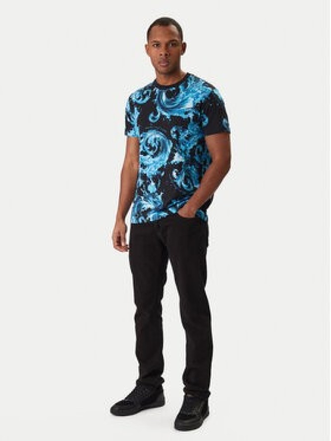 Versace Jeans Couture T-Shirt 80GAH6S0 JS543 Niebieski Regular Fit