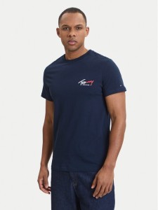 Tommy Jeans T-Shirt DM0DM22538 Granatowy Slim Fit