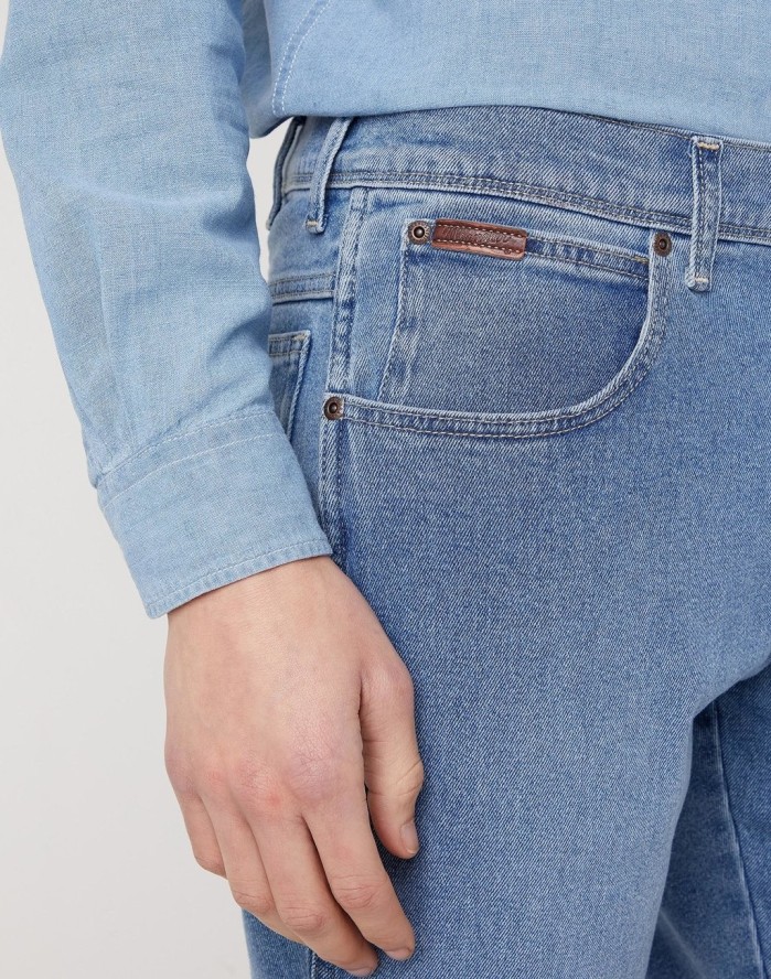 SPODNIE MĘSKIE WRANGLER TEXAS TAPER BLUE STONES W12TKP34F 112126548