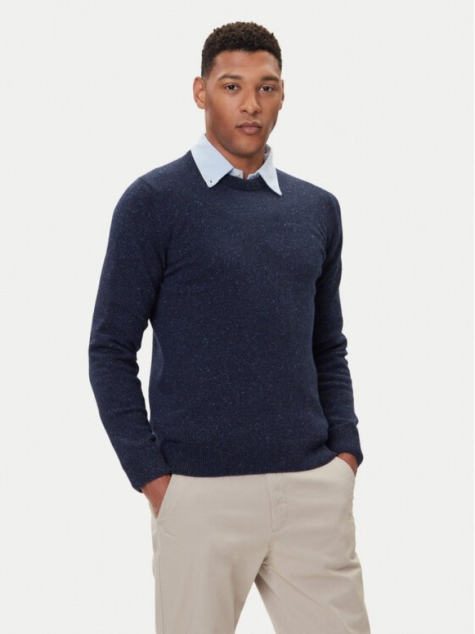 Barbour Sweter Essential Tisbury MKN0844GY12 Granatowy Regular Fit