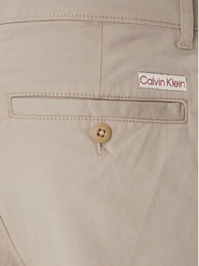 Calvin Klein Jeans Chinosy LV040EM628 Beżowy Slim Fit