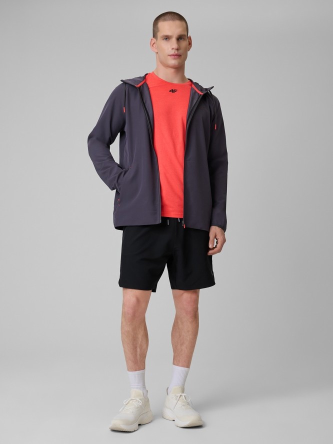 4F Bluza treningowa regular z kapturem męska - szara M