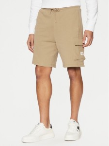 Calvin Klein Jeans Szorty sportowe J30J327284 Beżowy Regular Fit