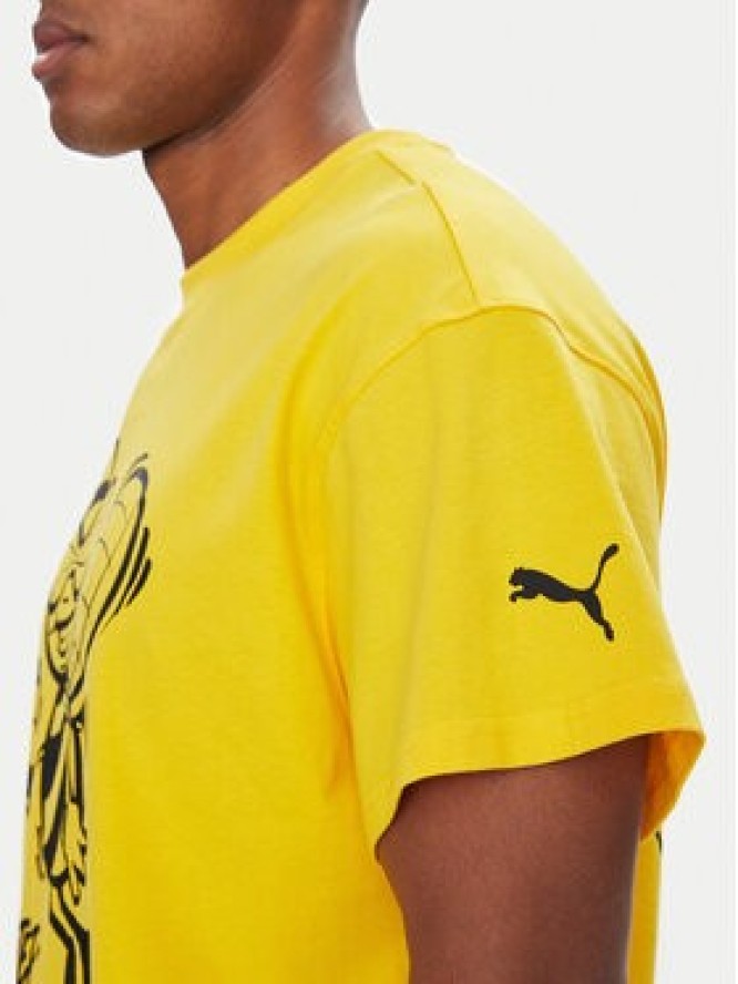 Puma T-Shirt CWC Hoops x Man City 631696 Żółty Regular Fit