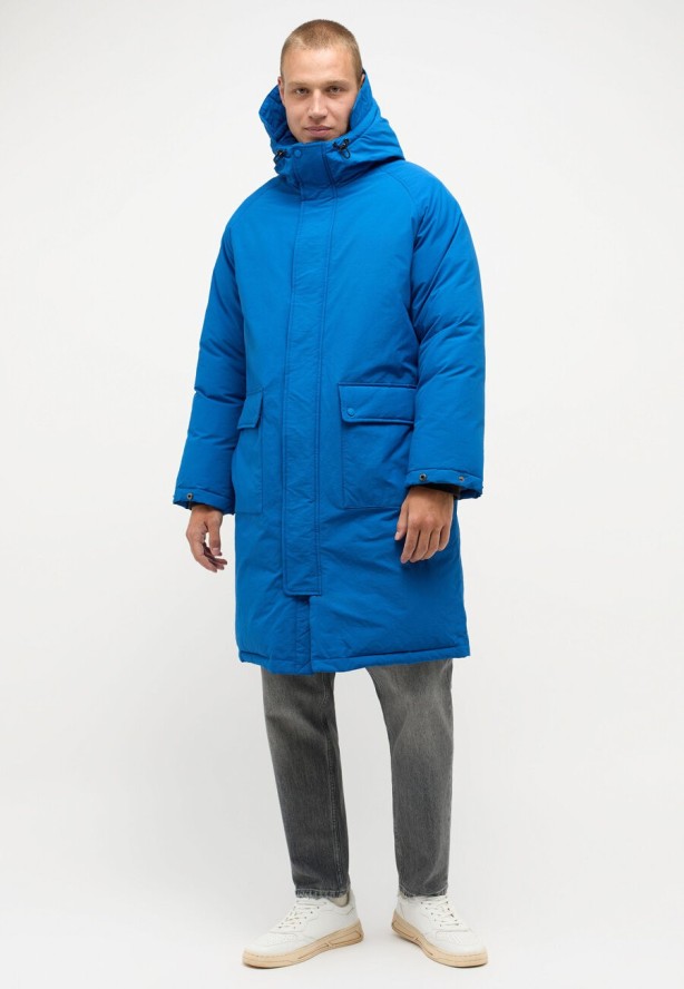 MUSTANG LONG PARKA MĘSKA KURTKA ZIMOWA CIEPŁA NA ZIME SNORKEL BLUE 1014472 5337