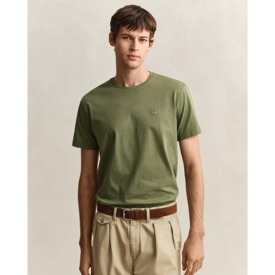 Koszulka crop top Mężczyzna GANT REG SHIELD SS T-SHIRT