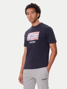 Napapijri T-Shirt S-Drapeau Ss NP0A891K Granatowy Regular Fit